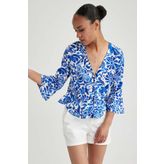 Regular Fit V Yaka Uzun Kollu Bluz