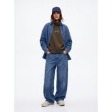 Relaxed Fit Boğazlı Yaka Minimal Baskılı Yeşil Sweatshırt