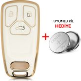 Rem Anahtar A4 Q5 Q7 3 Buton Smart Nano Anahtar Kılıfı Beyaz