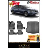 Renault Megane 4 Sedan 2016 Sonrası 3d Havuzlu Paspas & Sol Cepli Bagaj Havuz Set(HEDİYELİ!)