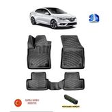 Renault Megane 4 Sedan 2016 Sonrası Uyumlu 3D Havuzlu Paspas Asma Koku Ve Numaratör Hediyeli