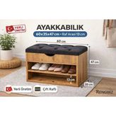 Rengibiz Mita Sandıklı Ayakkabılık, Puflu Ayakkabılık, Beyaz Ayakkabılık, Ayakkabı Dolabı, Puf Sandık, - Çok Renkli