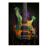 Renkli Desenli Gitar Hediyelik Mdf Tablo