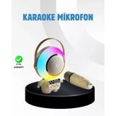 Renkli Işıklı Astronot Mini Bluetooth Speaker ve Karaoke Mikrofon