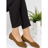 Renklibutik Kadın Taba Kadife Babet