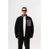 Respire Erkek Zip Oversize Teddy Ceket Siyah - M