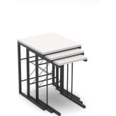 Retodesign 3'lü Zigon Sehpa Beyaz 3002