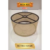 Retro Hasır Lambader Başlığı 35 Cm Mega Boy