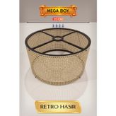 Retro Hasır Lambader Başlığı (35cm)