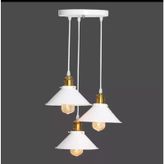 Retro Metal 3 Lü Dekoratif Rustik Beyaz Sarkıt Avize Çap:30 Cm