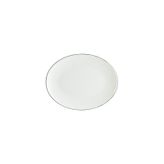 Retro Moove 12 Adet 25 Cm Siyah Kenar Çizgili Porselen Oval Tabak