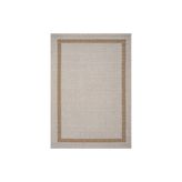Retro Plain Krem Natural Bordürlü Halı, A3234A, 100X200