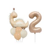 Retro Şapkali Dinazor Folyo Balonlu Yaş Balon Set, 2