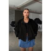 Reysamoda Kadın Oversize Sürt Bomber Ceket