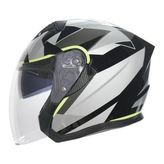 Rhkc 528 Çenesiz Vizörlü Yazlık Kask Siyah/gri/neon Sarı Small - Diğer