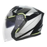 RHKC 528 Çenesiz Vizörlü Yazlık Kask Siyah/Gri/Neon Sarı