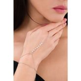 Ricco Jewellery 14 K Beyaz Altın Kaplama 925 Ayar Gümüş Yıldız Taş Mıhlamalı Şahmeran