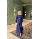 Riella Butik Cupra Elbise - Lacivert - 42