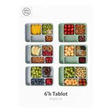 Righton (6 Adet) 5 Bölmeli Tabldot Yemek Tabağı Seti - 31x21 cm - BPA Free Çocuk ve Kahvaltı Tabağı