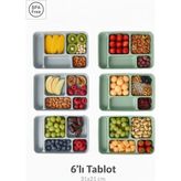 Righton 6'lı Bölmeli Tablot Yemek Servis Tabağı Seti 31X21 cm 5 Bölmeli Çocuk ve Kahvaltı Tabağı BPA Free Malzeme ile Sağlıklı Kullanım