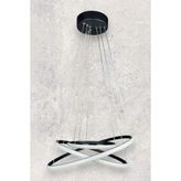 Rings Modern Tasarım Siyah Renk - Yatak Odası - Salon - Çocuk Odası - Mutfak Beyaz LED 3 Lü Avize - Metal