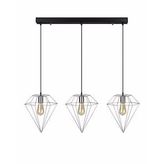 RİOLİGHT RETRO PRAMİT KROM ÜÇLÜ SIRALI SARKIT AVİZE UZUNLUK: 60CM