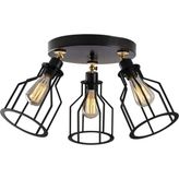 Riolight Retro Üçlü Metal Kafes Avize - Siyah - 3