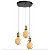 RİOLİGHT RETRO ÜÇLÜ METAL SARKIT AVİZE ÇAP: 30CM