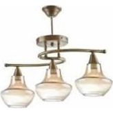 Riolight Üçlü Eskitme Camlı Plofonyer Avize - Kahverengi - 3