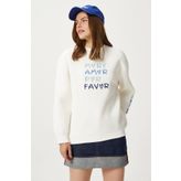 Ritnice Kadın Amor Nakışlı Ekru Mavi Sweatshirt