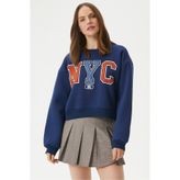 Ritnice Kadın Cool Lacivert Turuncu Şardonlu Sweatshirt