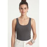 Ritnice Kadın Cotton Premium Doku Antrasit Pamuklu Basic Fitilli Atlet