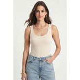 Ritnice Kadın Cotton Premium Doku Krem Pamuklu Basic Fitilli Atlet