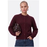 Ritnice Kadın Warm Soft Dokulu Basic Bordo Triko Hırka