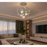 Riva Ledli Krom 3 Renk Işık Modlu Salon Avize