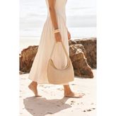 Rivina Blaze Hasır Kadın El Kol ve Omuz Çantası Modern Minimal Hobo Çanta - Vizon