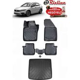 Rizline Fiat Egea Cross 2020-2026 Model Arası Havuzlu Paspas ve Bagaj Havuzu Seti - Siyah