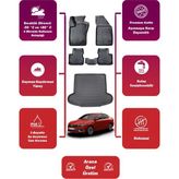 Rizline Fiat Egea Sedan 2016-2024 3D Siyah Kauçuk Araca Özel Havuzlu Paspas ve Bagaj Havuzu Seti