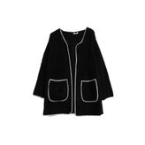 ROBİN Kadın Bomber Yaka Oversize Hırka, Siyah, ST