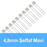 Robocombo 10 Adet 4.8 mm Şeffaf Mavi Mantar Led