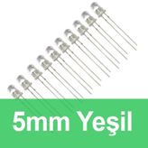 Robocombo 10 Adet 5 mm Şeffaf Yeşil Diyot Led