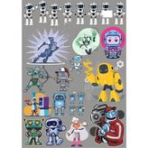 Robot Sticker Set 20 Parça Telefon, Tablet, Defter, Laptop Sticker