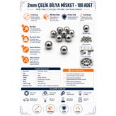 RobotikDepo 2mm Çelik Bilya Misket - 100 Adet