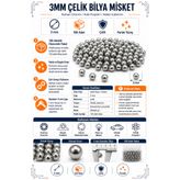 RobotikDepo 3mm Çelik Bilya Misket - 100 Adet