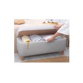 Rocio Sandıklı Bench Puf, Açık Gri