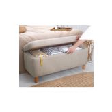 Rocio Sandıklı Bench Puf, Kahve