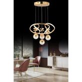 Rodin 4'lü Gold Sarkıt Beyaz Power LED Taşlı Ledli Avize