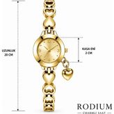Rodium Kadın Kol Saati Charmlı - Altın