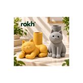 ROKH 🐱 rokh® 2’li Dekoratif Kedi Saksı Seti | 20 cm | Sevimli Kedi Figürlü Çiçeklik | Modern Ev ve Ofis Dekorasyonu | Hediyelik Obje