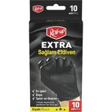 Roll-Up Nitril Eldiven Ekstra Kalın Siyah 10'lu 4 Adet